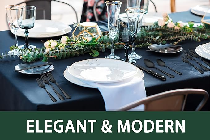 24-Piece Black Silverware Set